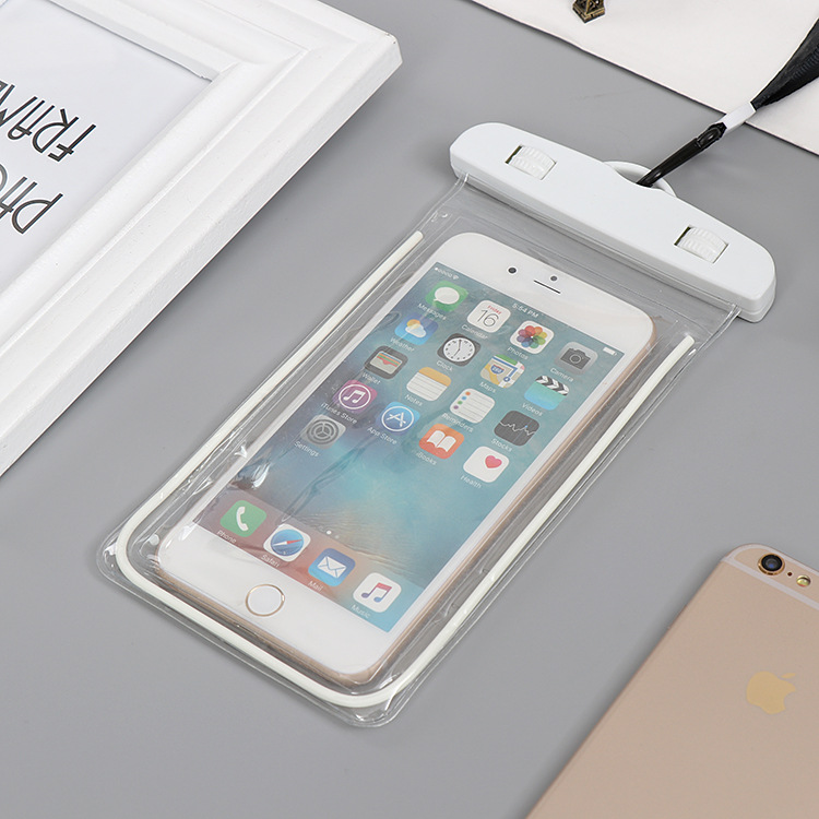 Luminous mobile phone waterproof bag swimming suit touch screen hanging neck bag apple mobile phone bag
