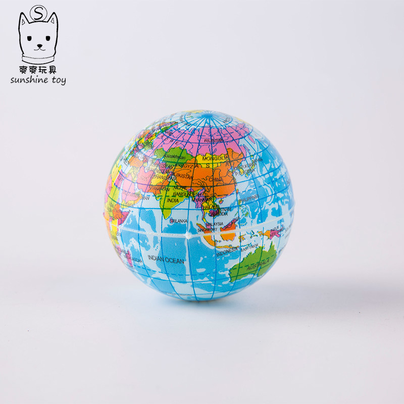 10cmpu Earth Instrument Sponge Foaming Full Printing Ball School Children&#039;s Teaching Pressure Factory Direct Supply Cross-Border Toy Ball
