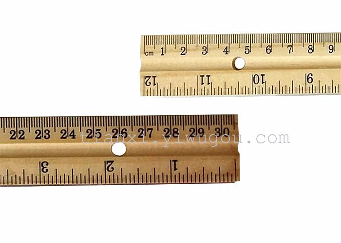 Ruler    stationery   SM3026K3 three-hole wooden ruler   original wooden ruler