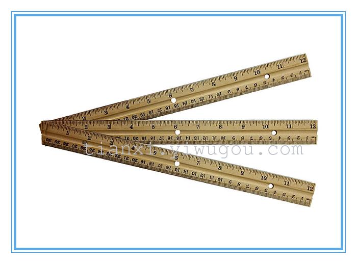 Ruler    stationery   SM3026K3 three-hole wooden ruler   original wooden ruler