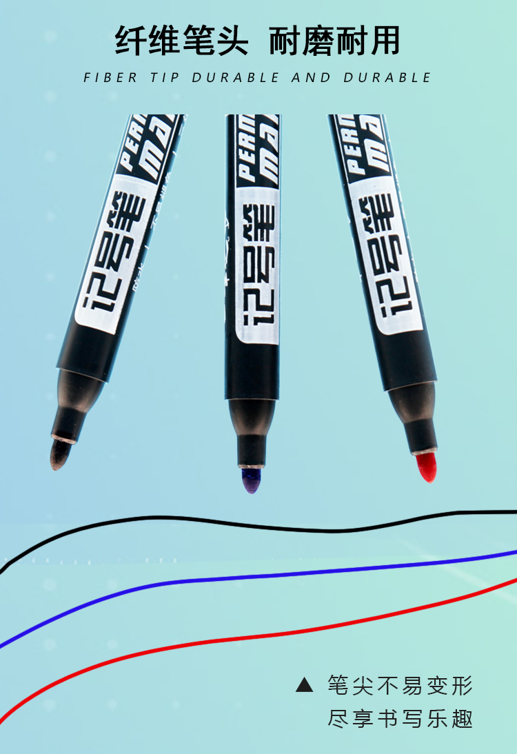 One Stroke Length Marking Pen Large Capacity Marker Pen Oily Waterproof Marker Signature Pen Poster Pen 10 PCs/Box One Stroke Length Marking Pen Large Capacity Marker Pen Oily Waterproof Marker Signature Pen Poster Pen 10 PCs/Box