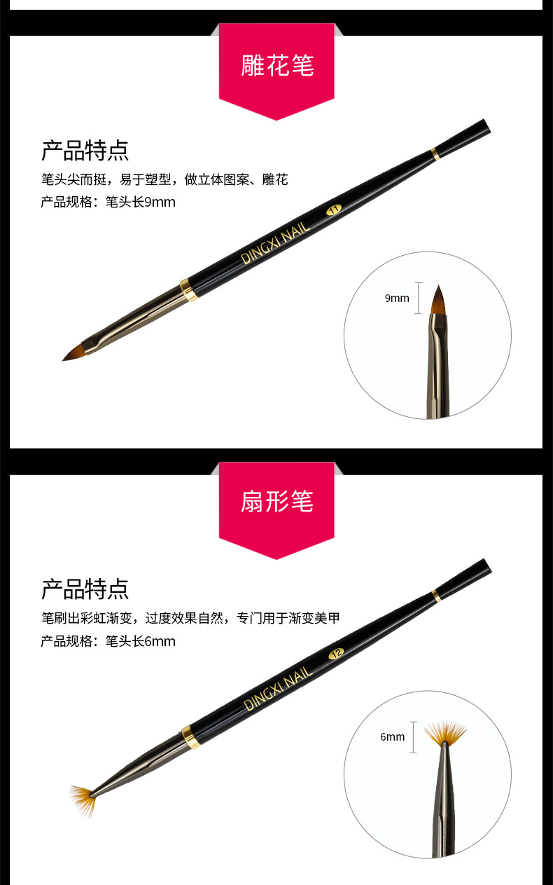 Gel Brush Mink Hair Nail Polish Pen Crystal Carved Phototherapy Line Drawing Pen Nail Brush Pen Set Flower Drawing Fluoresent Marker Gel Brush Mink Hair Nail Polish Pen Crystal Carved Phototherapy Line Drawing Pen Nail Brush Pen Set Flower Drawing Fluoresent Marker