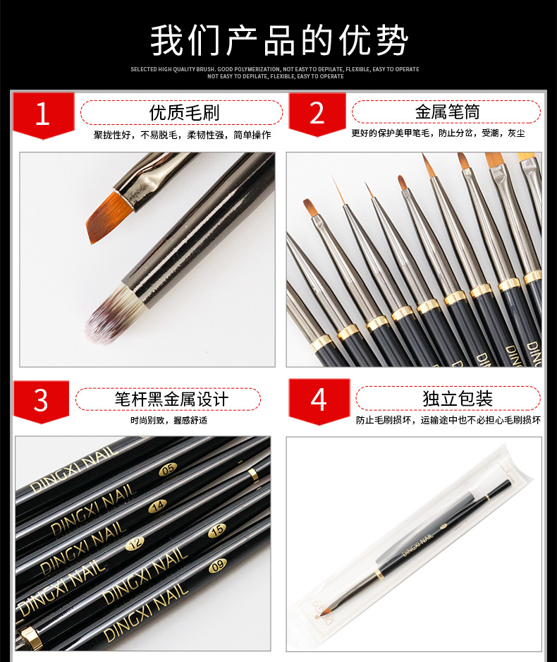 Gel Brush Mink Hair Nail Polish Pen Crystal Carved Phototherapy Line Drawing Pen Nail Brush Pen Set Flower Drawing Fluoresent Marker Gel Brush Mink Hair Nail Polish Pen Crystal Carved Phototherapy Line Drawing Pen Nail Brush Pen Set Flower Drawing Fluoresent Marker
