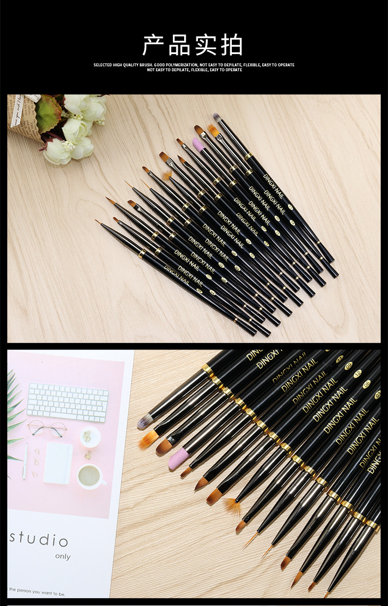 Gel Brush Mink Hair Nail Polish Pen Crystal Carved Phototherapy Line Drawing Pen Nail Brush Pen Set Flower Drawing Fluoresent Marker Gel Brush Mink Hair Nail Polish Pen Crystal Carved Phototherapy Line Drawing Pen Nail Brush Pen Set Flower Drawing Fluoresent Marker
