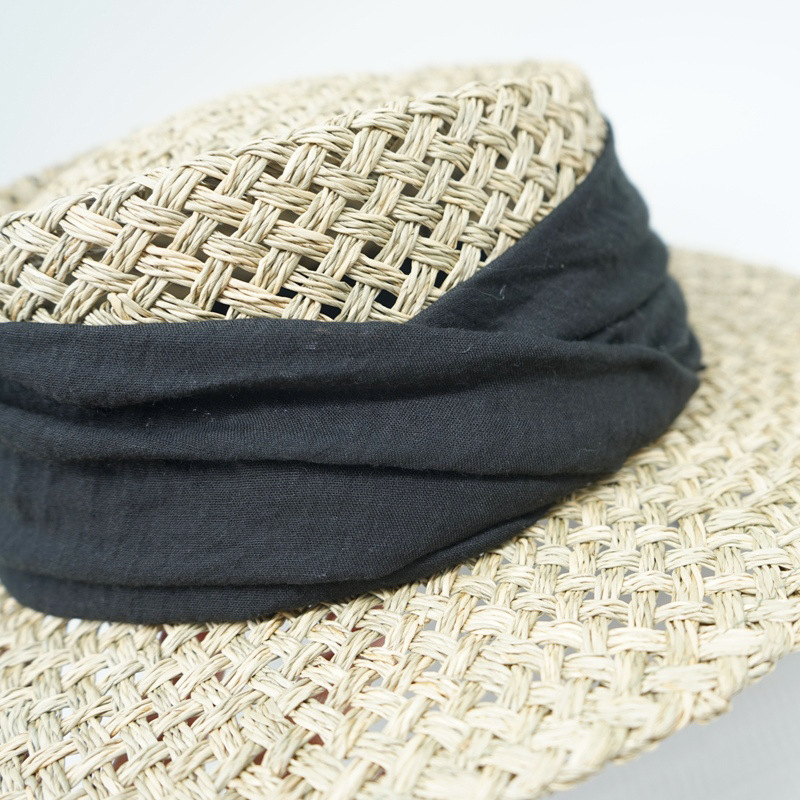 Japanese Foreign Trade Export Salina Seaweed Woven Flat Top Hat Women's Summer Sun Shade Vacation Panama French Straw Hat Japanese Foreign Trade Export Salina Seaweed Woven Flat Top Hat Women's Summer Sun Shade Vacation Panama French Straw Hat
