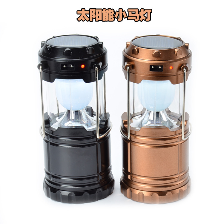 Outdoor solar rechargeable camping Lantern camping light portable LED emergency tent light Lantern hanging lamp