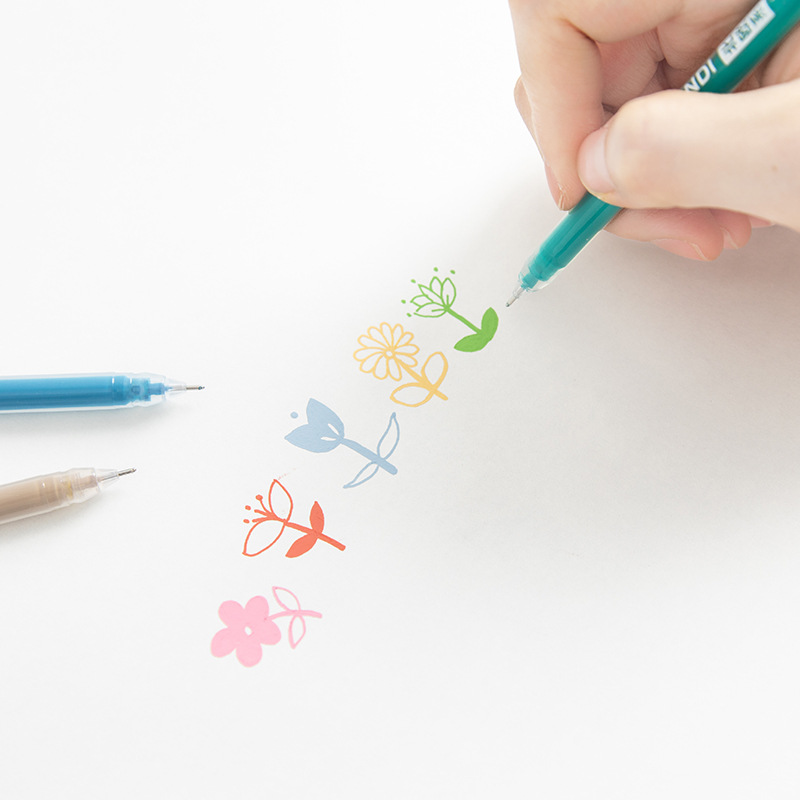 Color Notebook Pen Set Morandi Color Matching Water-Based Paint Pen Highlight Marker Full Needle Tube 0.5mm Gel Pen