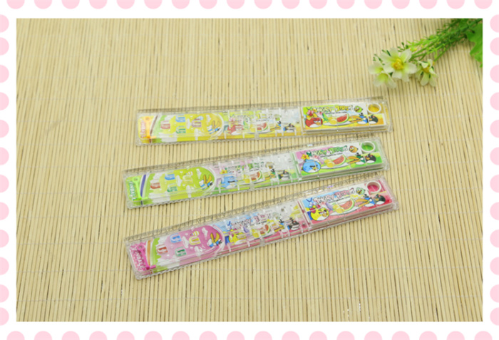 Student Stationery Drawing Tool Cartoon Folding Rules Color Transparent Plastic Ruler