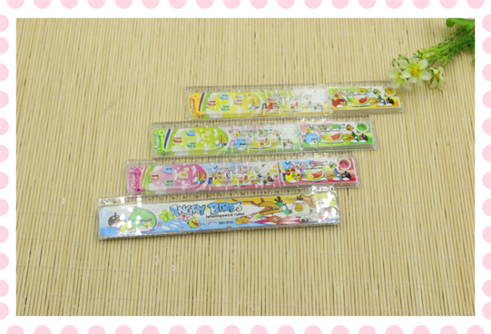 Student Stationery Drawing Tool Cartoon Folding Rules Color Transparent Plastic Ruler