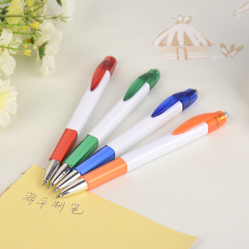 Factory Direct Sales Small Square Plastic Promotional Gift Pen Custom Advertising Marker Logo Printing Click Ballpoint Pen