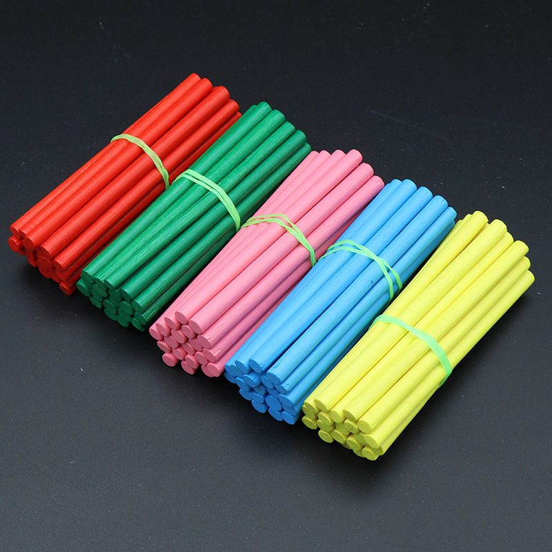 Kindergarten Children Montessori Solid Bold Counting Sticks Color Wooden Abacus Toy Mathematics Addition and Subtraction Teaching Aids Thin Stick