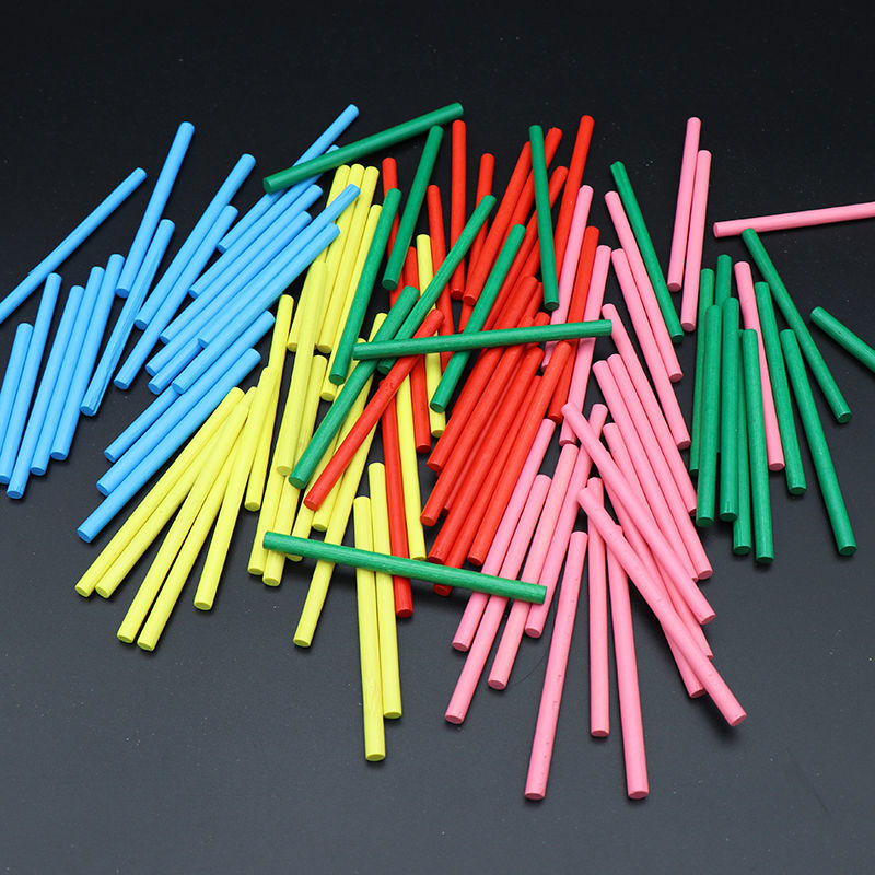Kindergarten Children Montessori Solid Bold Counting Sticks Color Wooden Abacus Toy Mathematics Addition and Subtraction Teaching Aids Thin Stick