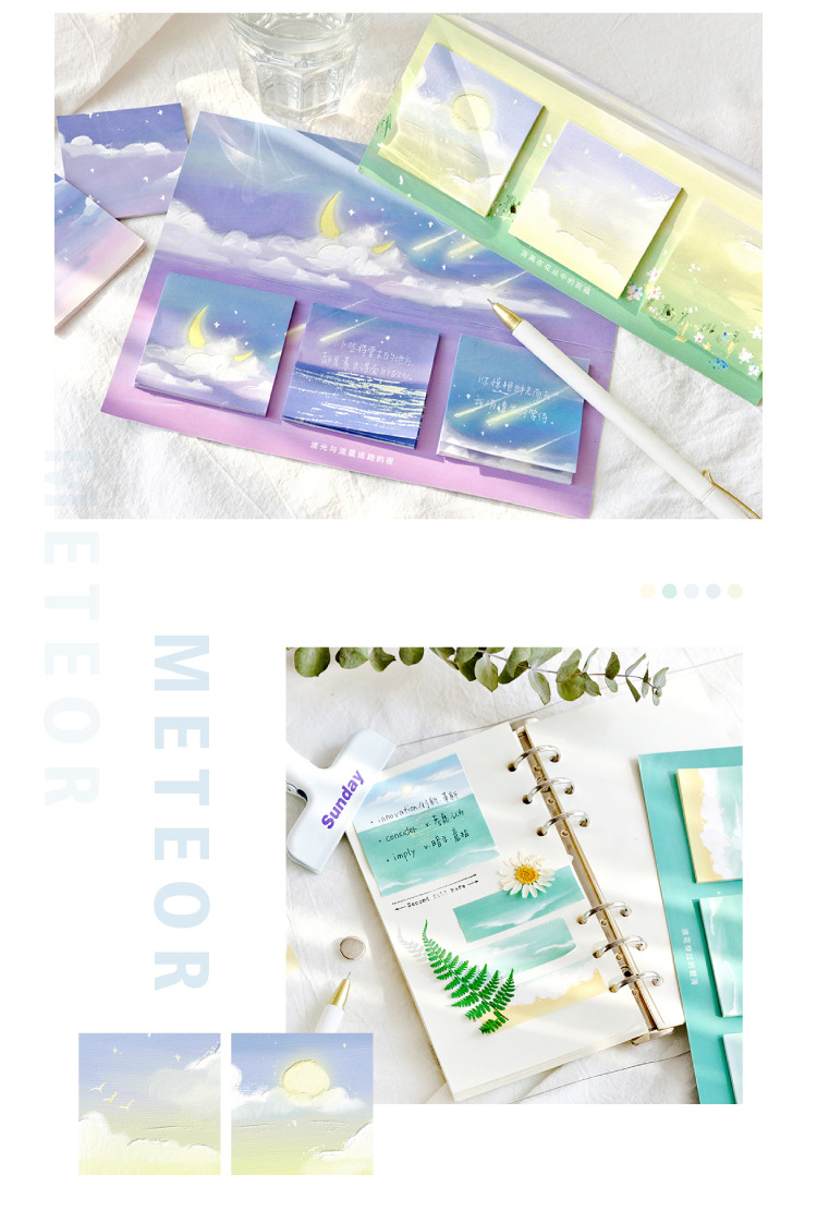 Mocard Multi-Edition Sticky Note Passing by Human Fireworks Series Ins Plan List Message Can Be Torn Note N Times Sticker