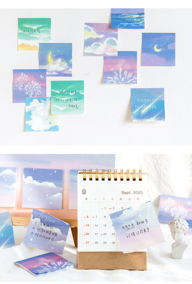 Mocard Multi-Edition Sticky Note Passing by Human Fireworks Series Ins Plan List Message Can Be Torn Note N Times Sticker