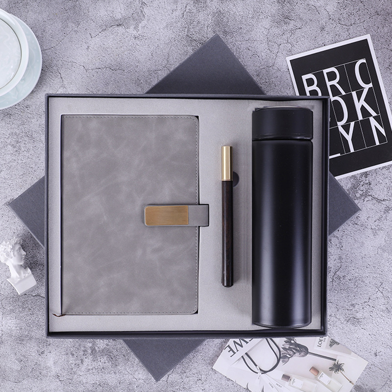 Business Notebook Pack Notepad Vacuum Cup Set Chinese Style Three-Piece Gift Box Custom Logo