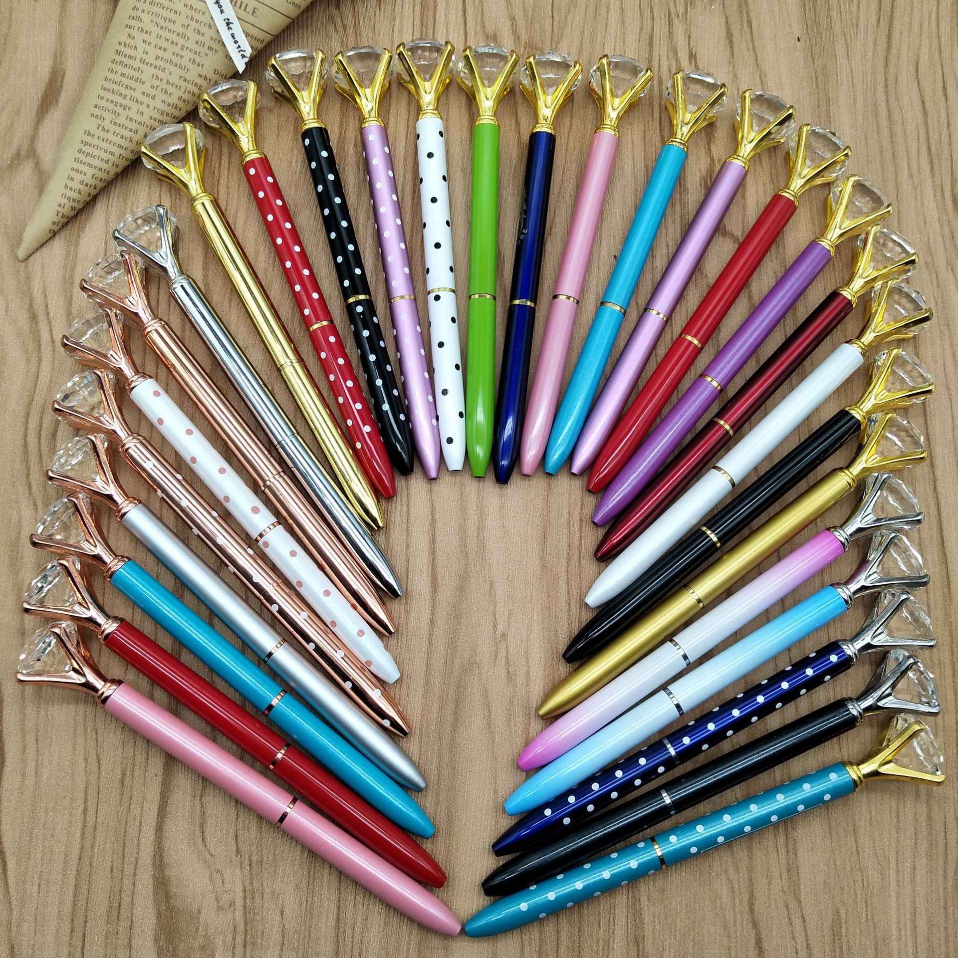 Diamond Pen Metal Ball Point Pen Large Diamond Pen Advertising Marker Gift Pen Spot Printing Logo Factory Wholesale