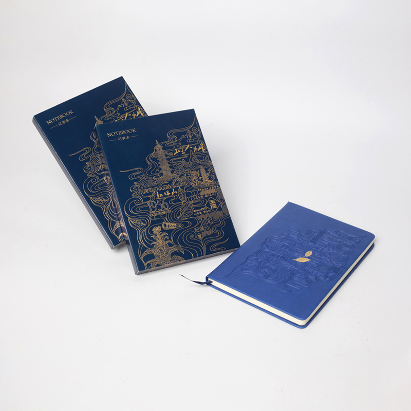 Pu Hardcover Notebook A5 Business Office Gift Set Notebook Imitation Leather Leather Covered Notebook Customization
