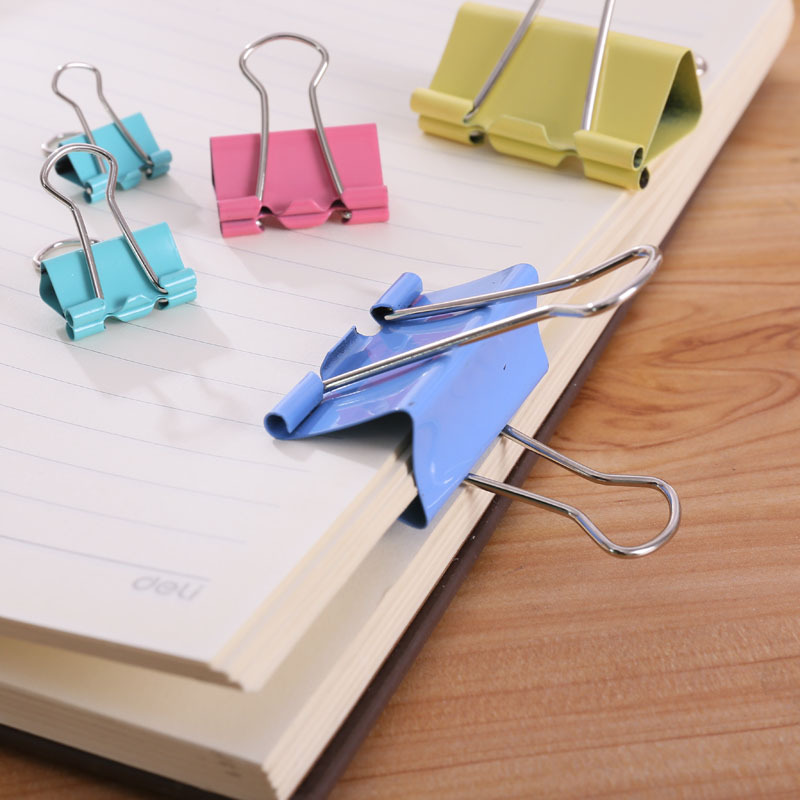 Office Supplies Long Tail Clip 25mm Medium Metal Ticket Clips Stationery Wholesale Color Binder Clip Pieces