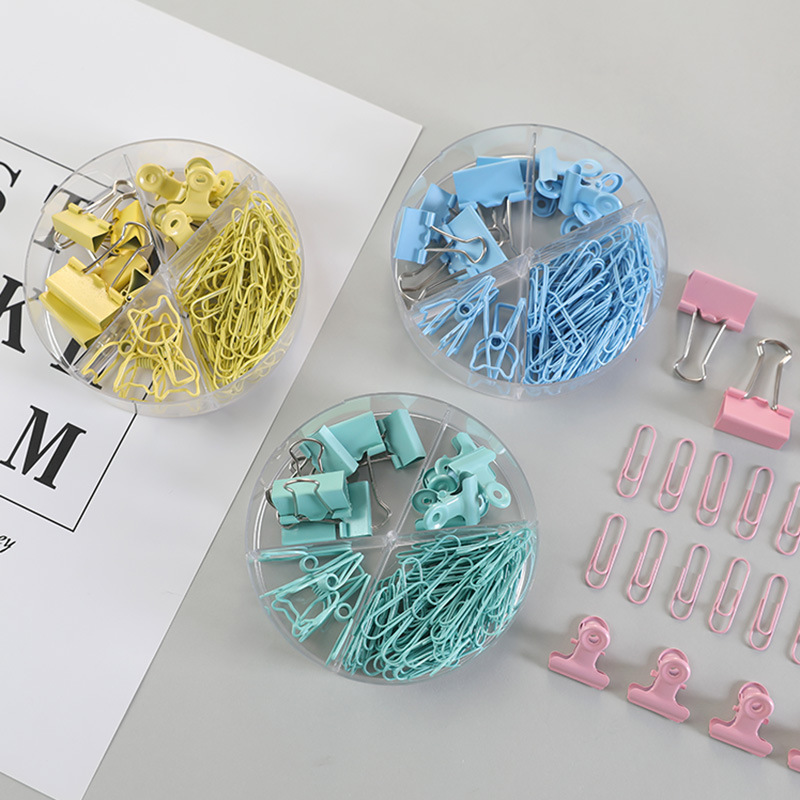 Colorful Long Tail Clip Multi-Functional Combination Set Stationery Binder Clip Office Supplies Metal Clip Paper Clip Pin