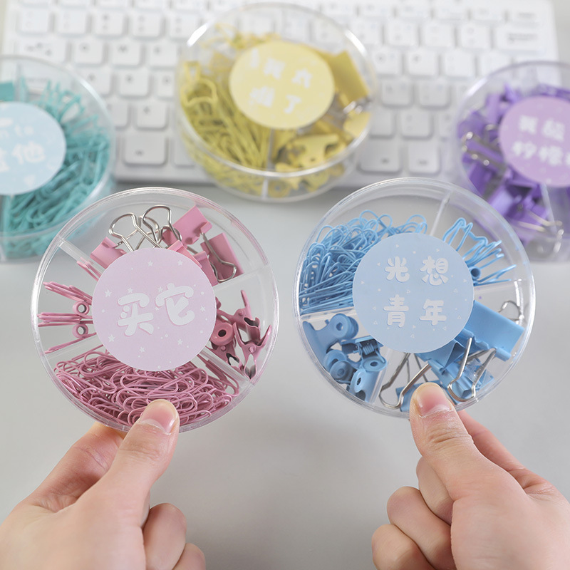 Colorful Long Tail Clip Multi-Functional Combination Set Stationery Binder Clip Office Supplies Metal Clip Paper Clip Pin