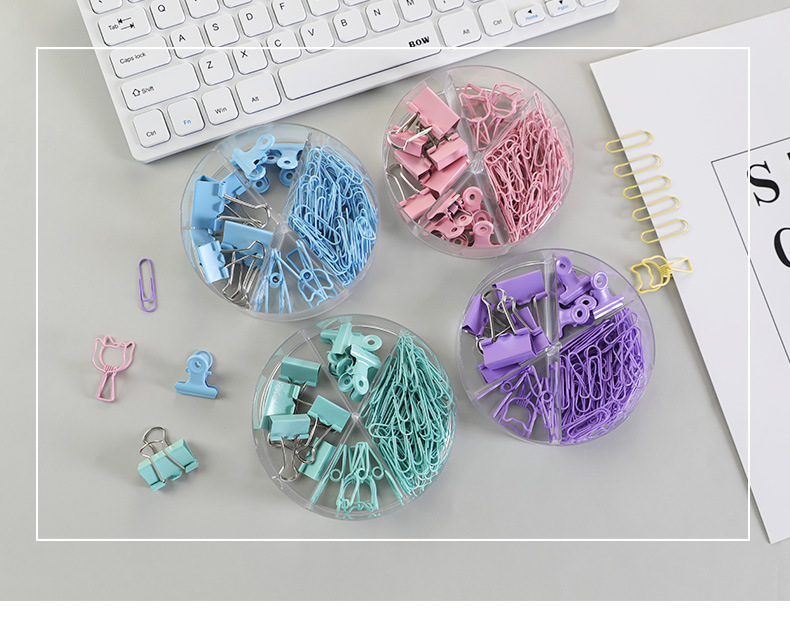 Colorful Long Tail Clip Multi-Functional Combination Set Stationery Binder Clip Office Supplies Metal Clip Paper Clip Pin