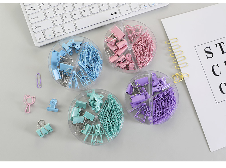 Colorful Long Tail Clip Multi-Functional Combination Set Stationery Binder Clip Office Supplies Metal Clip Paper Clip Pin