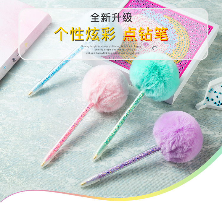 Diamond Painting Tools Spot Drill Pen Cross Stitch Spot Drill Tool Nail Art Sticking Drill Pen Big Hair Ball Diamond Painting Spot Drill Pen