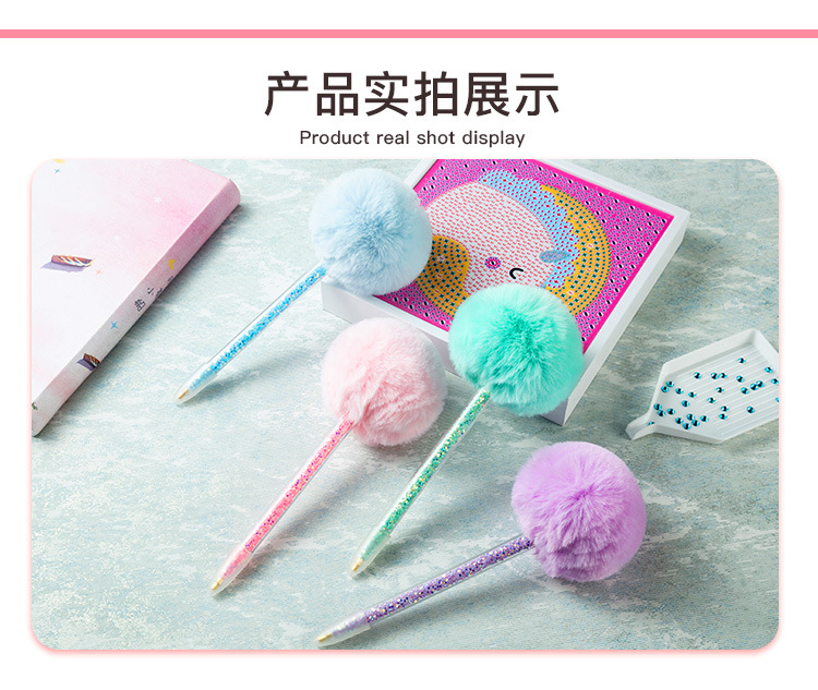 Diamond Painting Tools Spot Drill Pen Cross Stitch Spot Drill Tool Nail Art Sticking Drill Pen Big Hair Ball Diamond Painting Spot Drill Pen