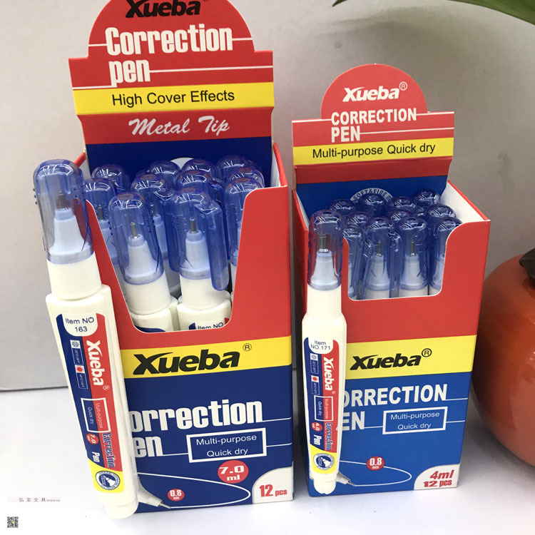 Correction Fluid Correction Fluid Xueba7ml Large Capacity Correction Pen Mini 4Ml Correction Tape Combination