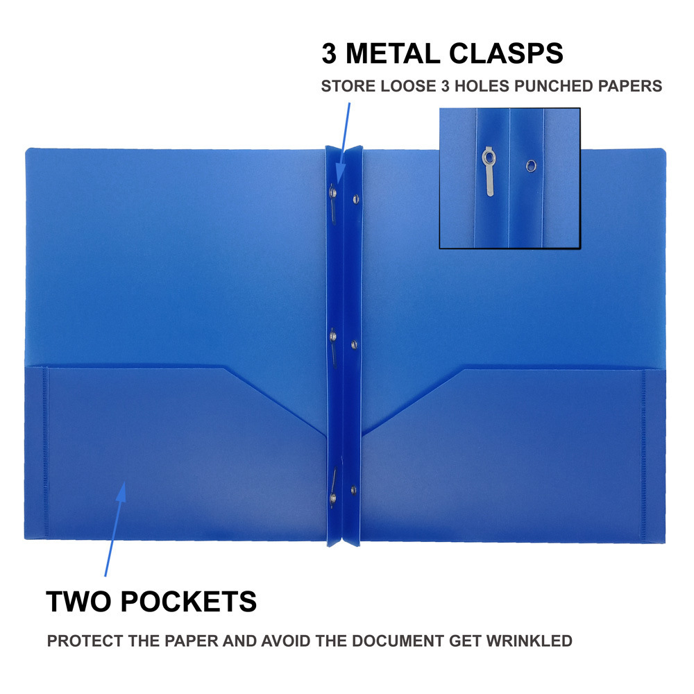 SOURCE Manufacturer Pp Plastic Folder Student Pole Clip Pp Plastic Pocket Solid Color Test Paper Classification File Binder