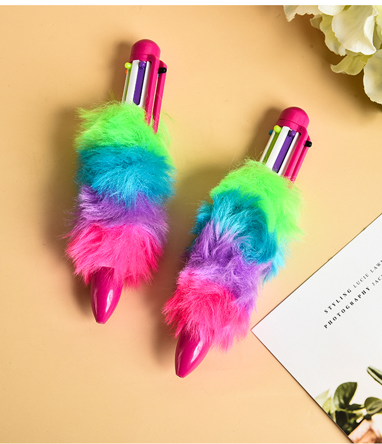 color fur ball-point pen 6 color refill