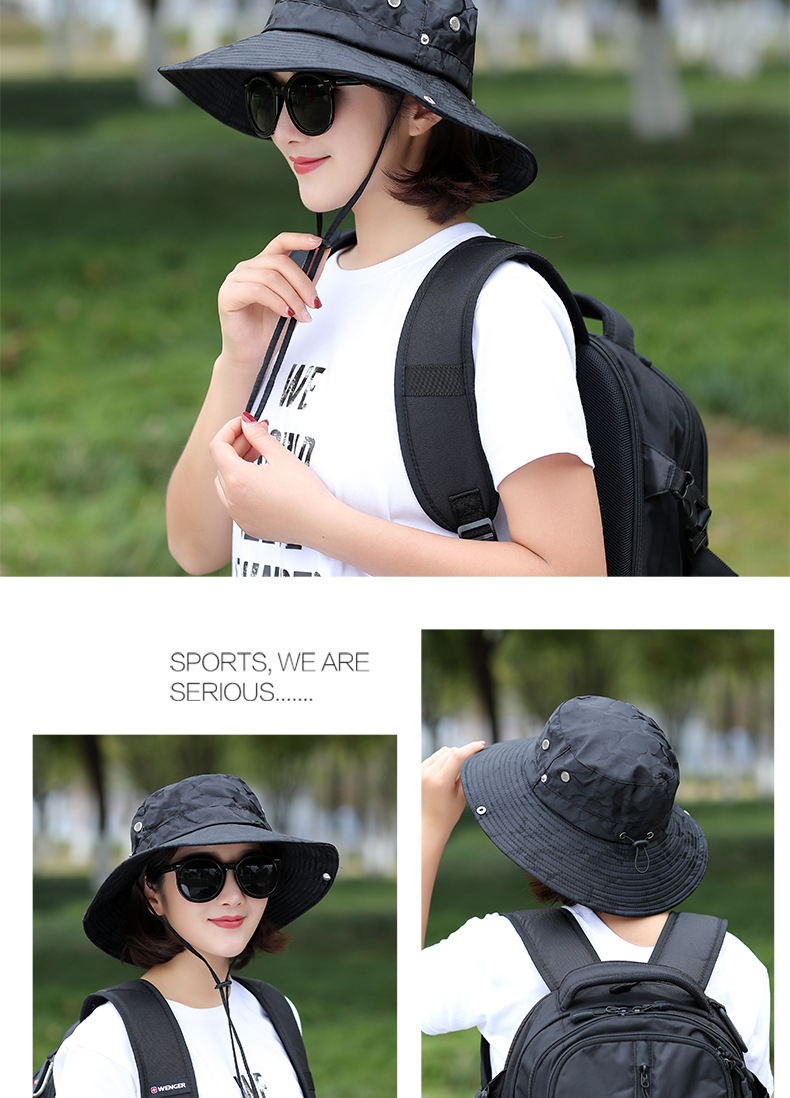 Summer outside Fishing Alpine Cap UV Protection Sun Protection Sun Shade Wind Proof Rope Households Bucket Hat Men Camouflage Hat Spot Summer outside Fishing Alpine Cap UV Protection Sun Protection Sun Shade Wind Proof Rope Households Bucket Hat Men Camouflage Hat Spot