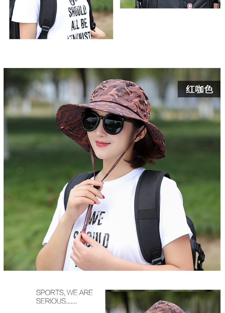 Summer outside Fishing Alpine Cap UV Protection Sun Protection Sun Shade Wind Proof Rope Households Bucket Hat Men Camouflage Hat Spot Summer outside Fishing Alpine Cap UV Protection Sun Protection Sun Shade Wind Proof Rope Households Bucket Hat Men Camouflage Hat Spot