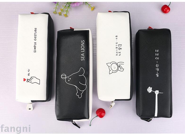 Simple girl pencil pen bag boy girl creative stationery bag bulk stationery student pencil case