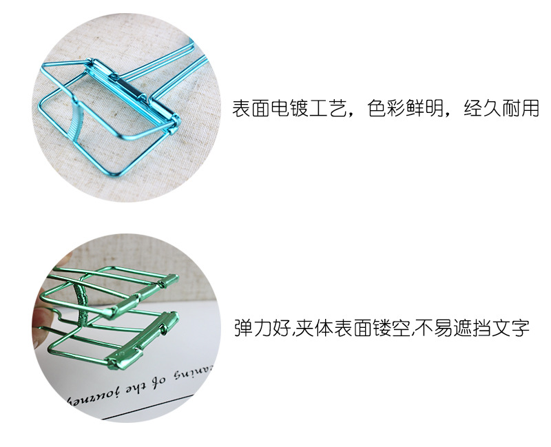 Currently Available Supply Creative Office Supplies Large, Medium and Small Size Metal Hollow Clip Colorful Long Tail Clip Retro Binder Clip