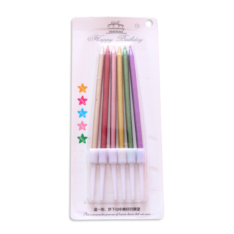 Wholesale Gold-Plated Pencil Candle Creative Birthday Cake Candle Birthday Candle Golden Champagne Candle