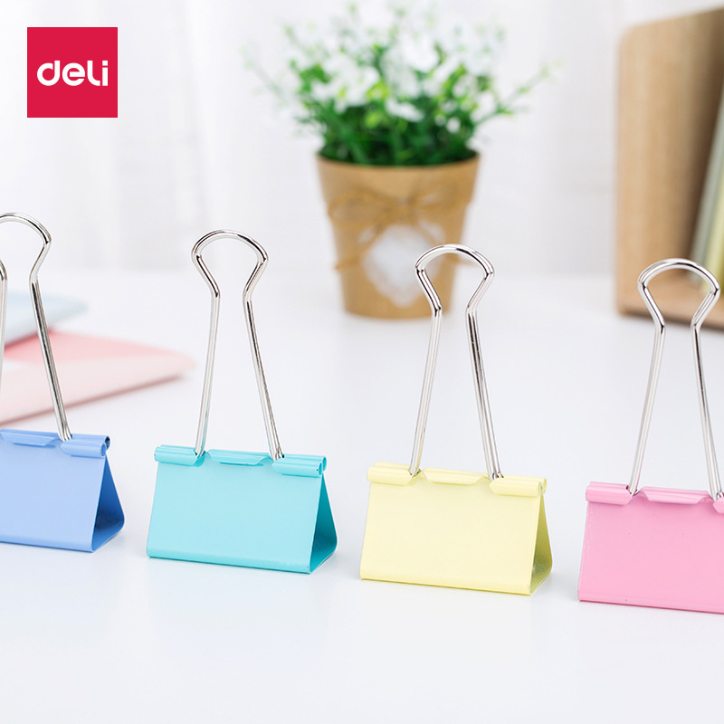 Deli 8551 8552 8553 8554 8555es Ticket Clips Cartridge Colorful Long Tail Clip Binder Clip Ticket Holder