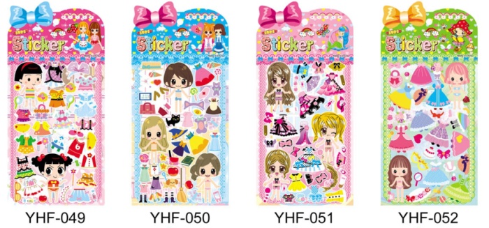 Sticker paste the sticker cartoon solid bubble small baby toys for children kindergarten