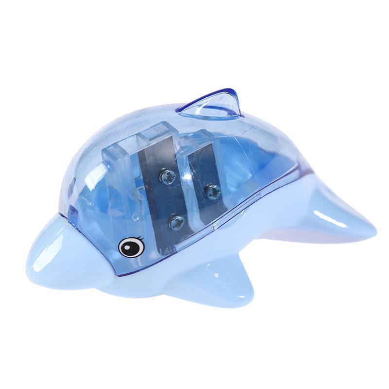 Factory Direct Supply Dolphin Pencil Sharpener Manual Double Hole Student Pencil Knife Plastic Shell Penknife Wholesale