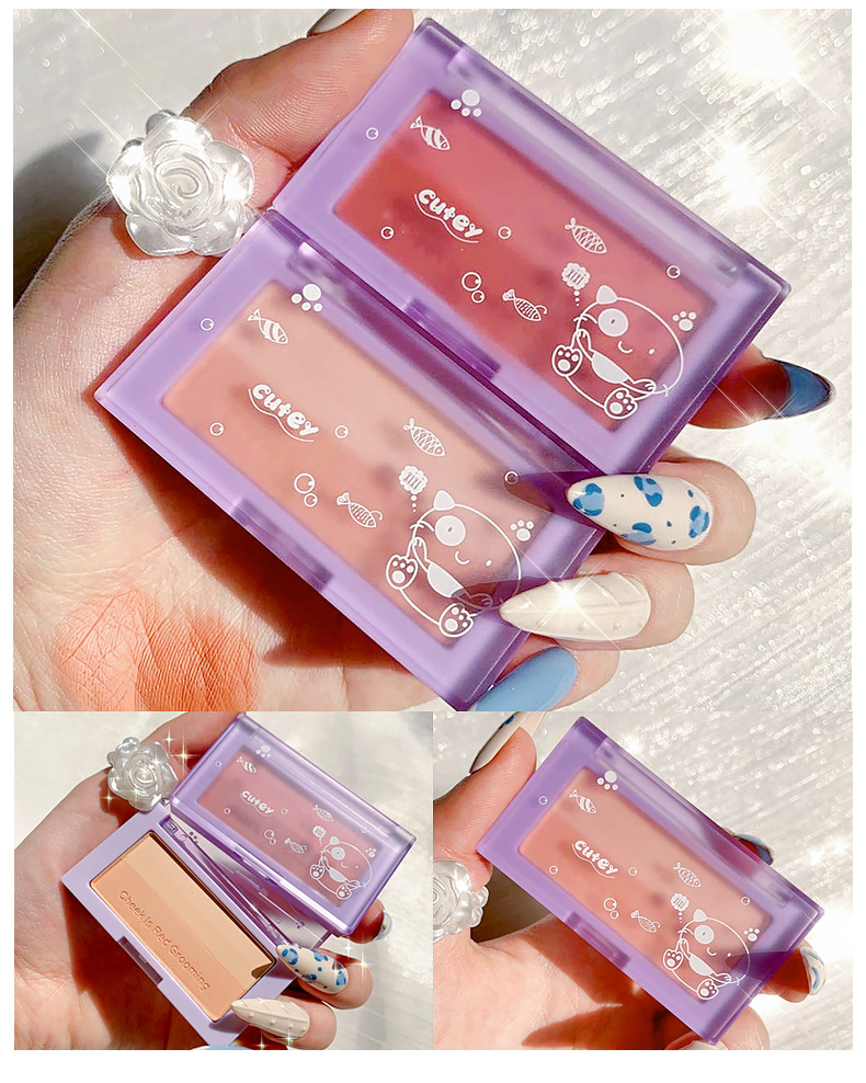 Xixi Cute Cute Cute Blush Powder Two-Tone Blush Nude Makeup Natural Rouge Combination Highlight Repair Makeup Palette Xixi Cute Cute Cute Blush Powder Two-Tone Blush Nude Makeup Natural Rouge Combination Highlight Repair Makeup Palette