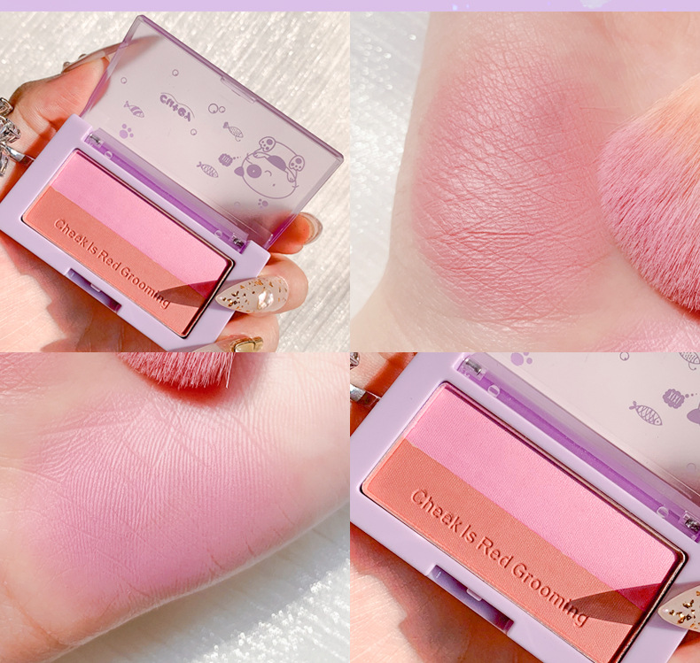 Xixi Cute Cute Cute Blush Powder Two-Tone Blush Nude Makeup Natural Rouge Combination Highlight Repair Makeup Palette Xixi Cute Cute Cute Blush Powder Two-Tone Blush Nude Makeup Natural Rouge Combination Highlight Repair Makeup Palette