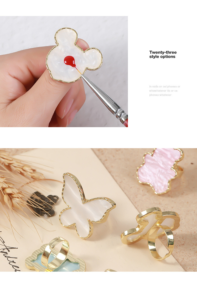 Internet Celebrity Nail Art Palette Agate Phnom Penh Resin Crystal Painted Ring Palette Nail Tip Display Manicure Implement