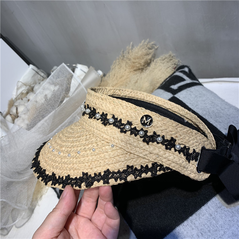 Lafite straw top hat web celebrity with the same headless hat beach vacation sun shade hat Korean version sun shade straw hat Lafite straw top hat web celebrity with the same headless hat beach vacation sun shade hat Korean version sun shade straw hat