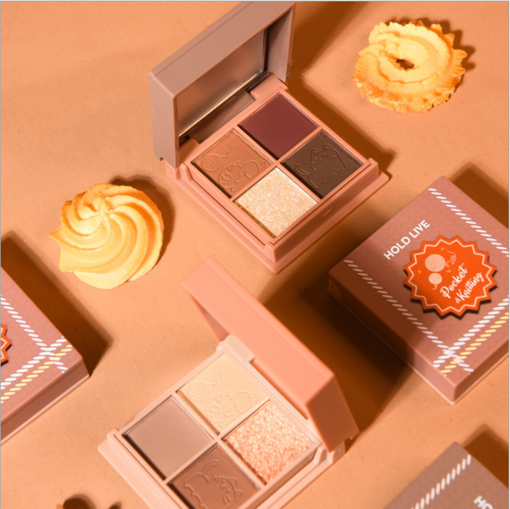 Hold Live Yue Twilight Impression Four Color Eyeshadow Palette Ins Internet Celebrity Sequins Matte Shimmer Earth 4-Color Eyeshadow