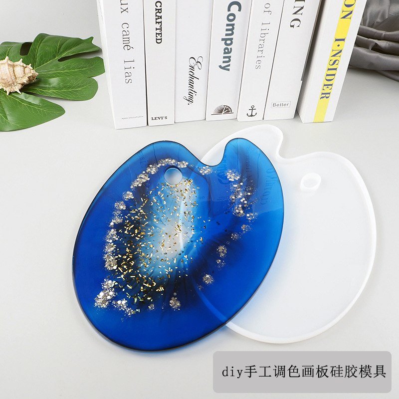 DIY Crystal Glue Mold Creative Handmade Mirror Palette Drawing Board Resin Table Filling Material Silicone Mold