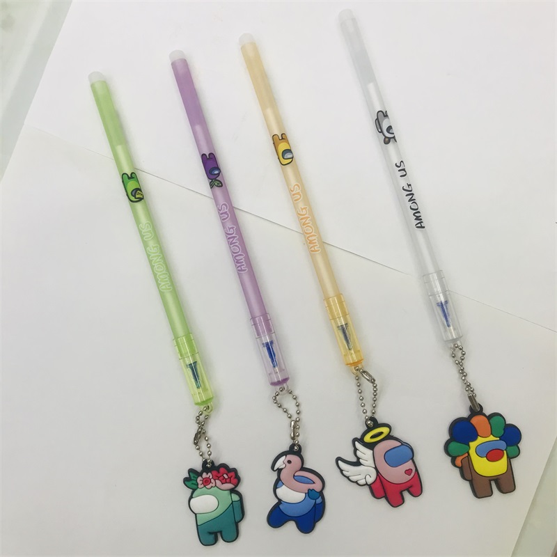 Creative Cartoon Animal Pendant Gel Pen 0.5 Blue Refill Cute Korean Style Erasable Pen Primary School Grade Learning
