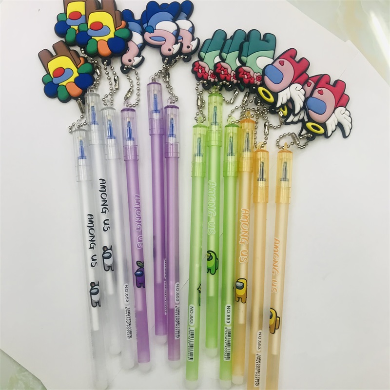 Creative Cartoon Animal Pendant Gel Pen 0.5 Blue Refill Cute Korean Style Erasable Pen Primary School Grade Learning