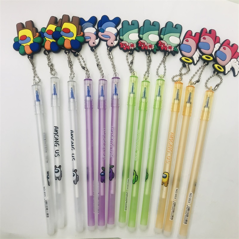 Creative Cartoon Animal Pendant Gel Pen 0.5 Blue Refill Cute Korean Style Erasable Pen Primary School Grade Learning