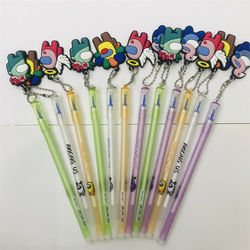 Creative Cartoon Animal Pendant Gel Pen 0.5 Blue Refill Cute Korean Style Erasable Pen Primary School Grade Learning