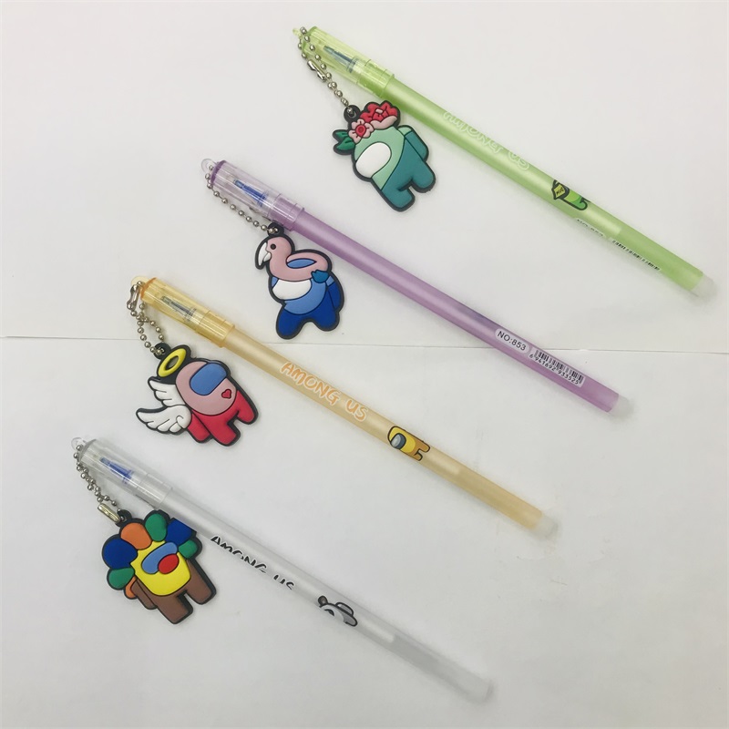 Creative Cartoon Animal Pendant Gel Pen 0.5 Blue Refill Cute Korean Style Erasable Pen Primary School Grade Learning